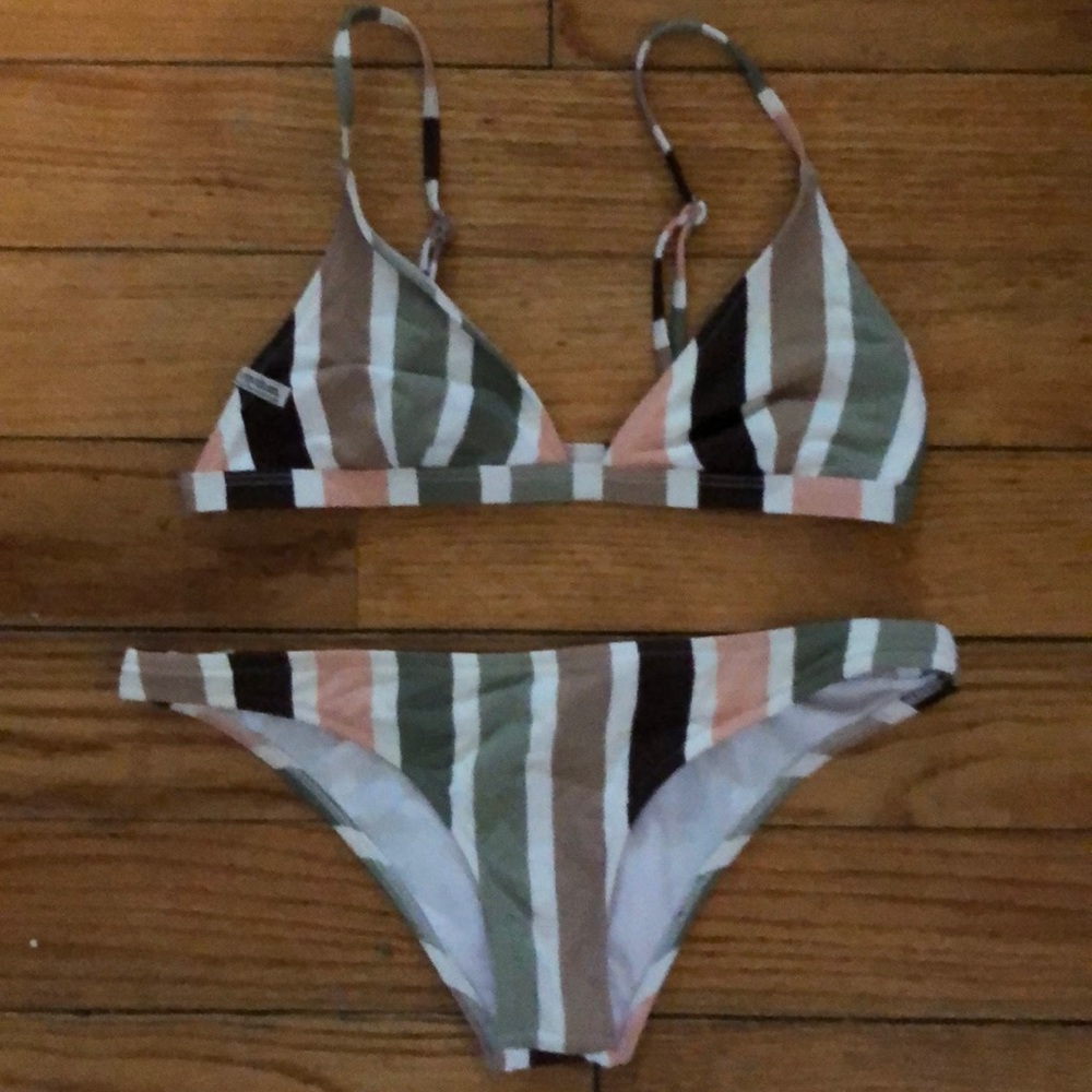Rhythm striped bikini Small